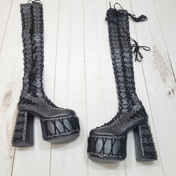 Dolls Kill Shoes Club Exx Dolls Kill Rude Awakening Thigh High